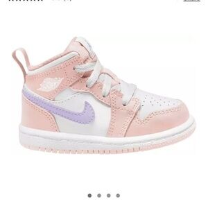 Nike Jordan Mid 1 Pink Lilac and white toddler girl high top gift new with box